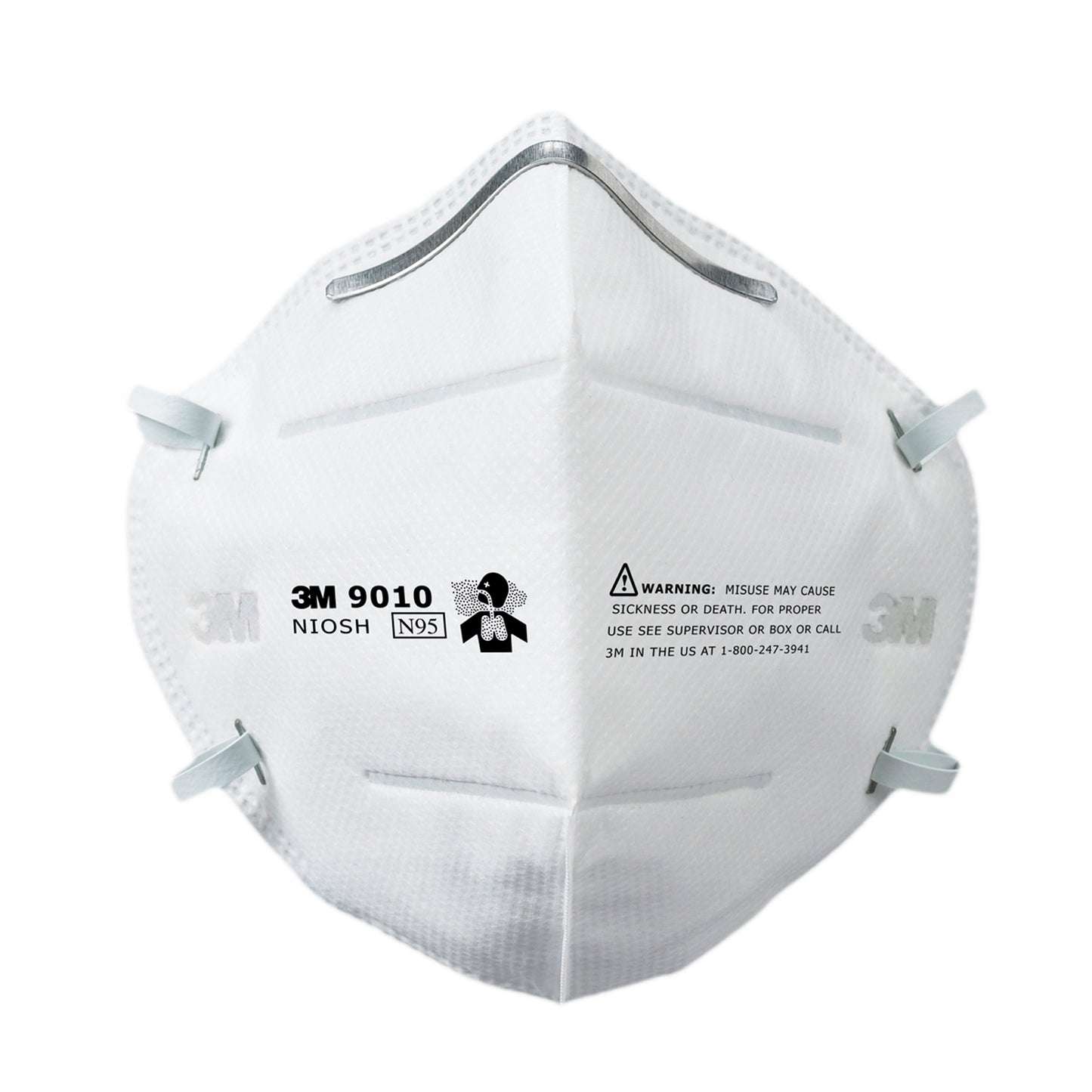 Respirador 3M N95 9010 plegable p/polvos y neblinas caja c/ 50 piezas