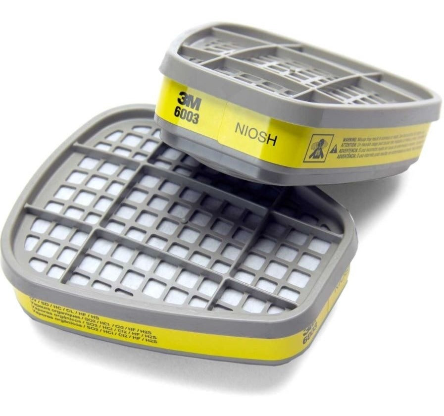 Cartuchos p/ respirador reutilizable 3M 6003 p/ vapores orgánicos / gases ácidos