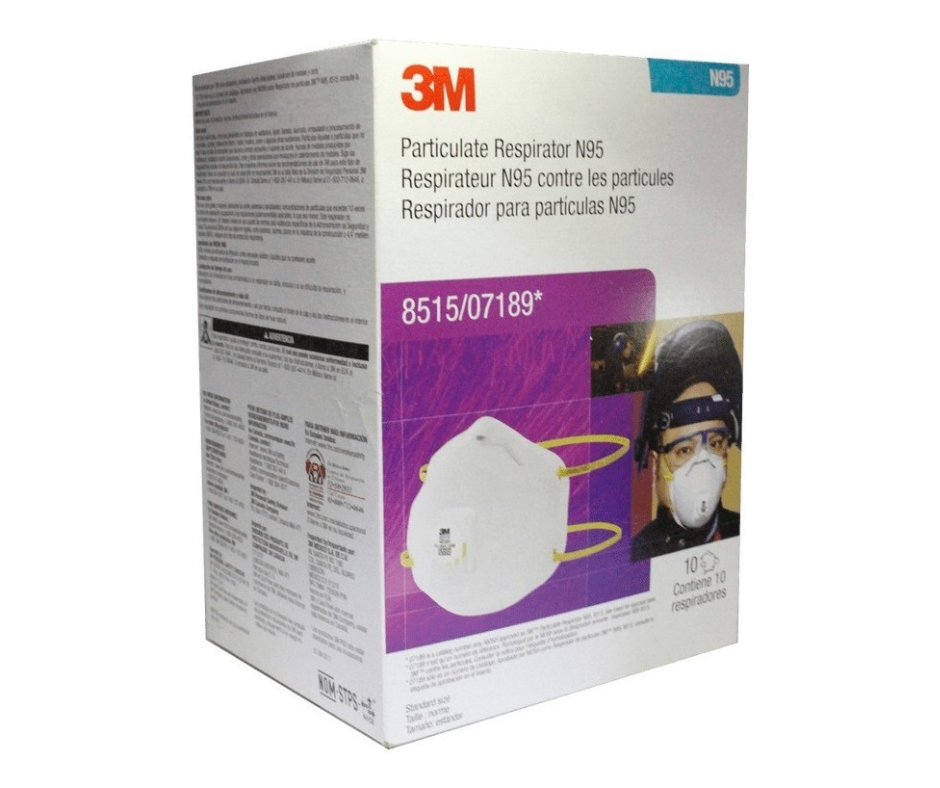 Respirador 3M N95 8515 desechable p/partículas de soldadura c/válvula caja c/10 Pzas.