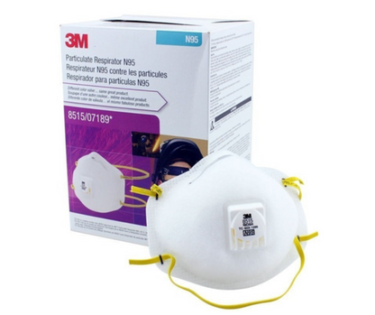 Respirador 3M N95 8515 desechable p/partículas de soldadura c/válvula caja c/10 Pzas.