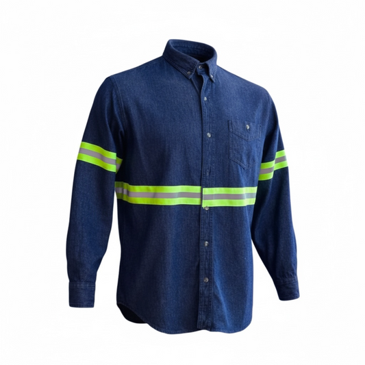 Camisola mezclilla reflejante 8 onzas caballero